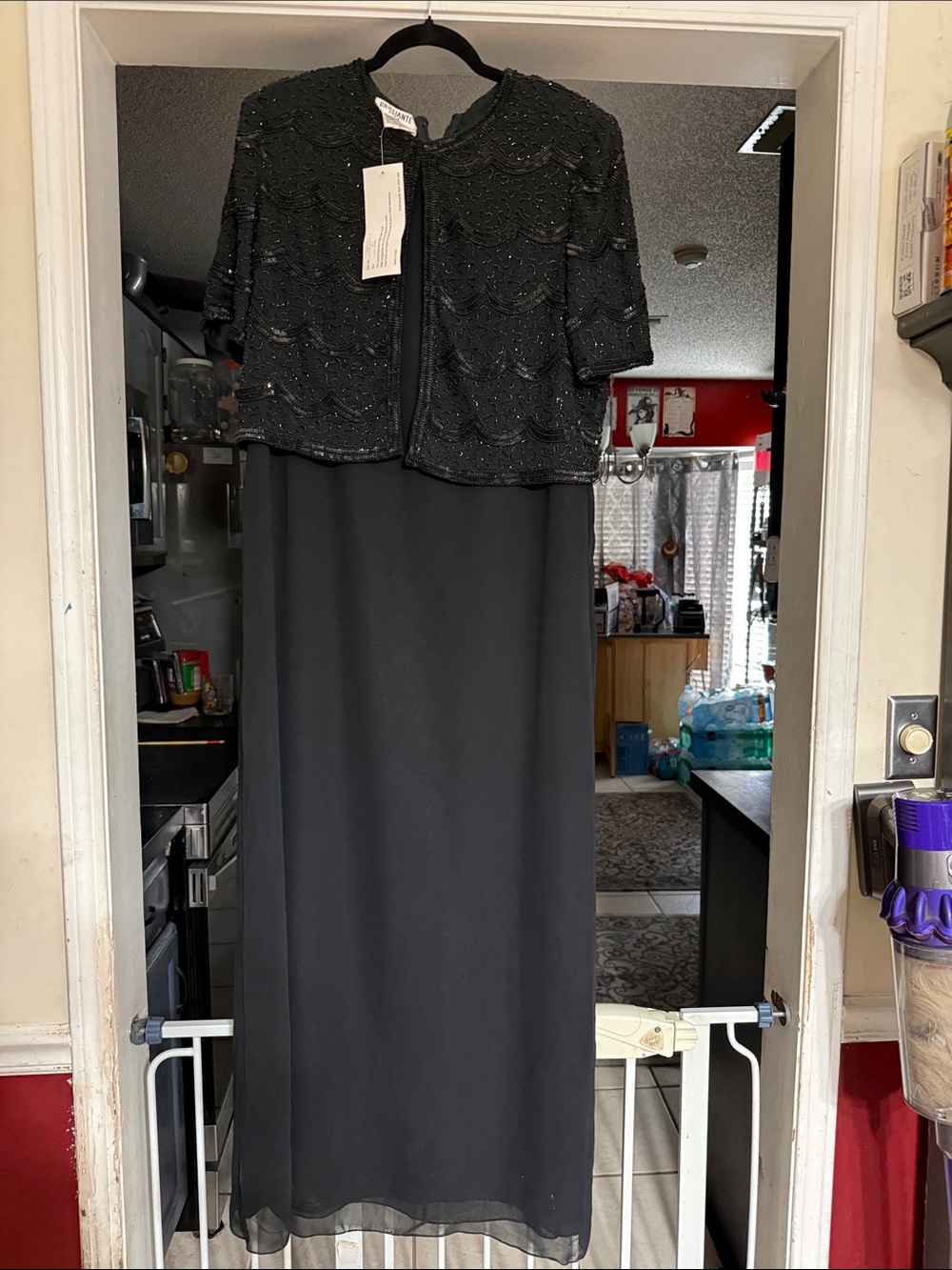 Brilliant by J.A. Elegant Black Evening Skirt with Beaded Overlay Jacket